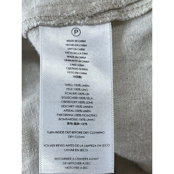 Michael Kors Women Oatmeal Linen Tunic Top V Neck Silver Studs Zippers Small - Picture 8 of 10